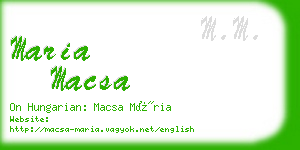 maria macsa business card